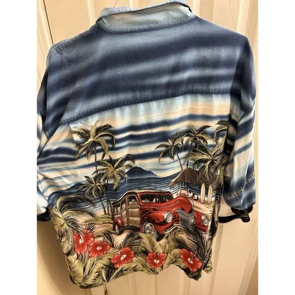 Authentic Big Dogs Hawaiian Aloha Classic Woodie Car Beach Camp Shirt Mens Sz 3x - Picture 8 of 9